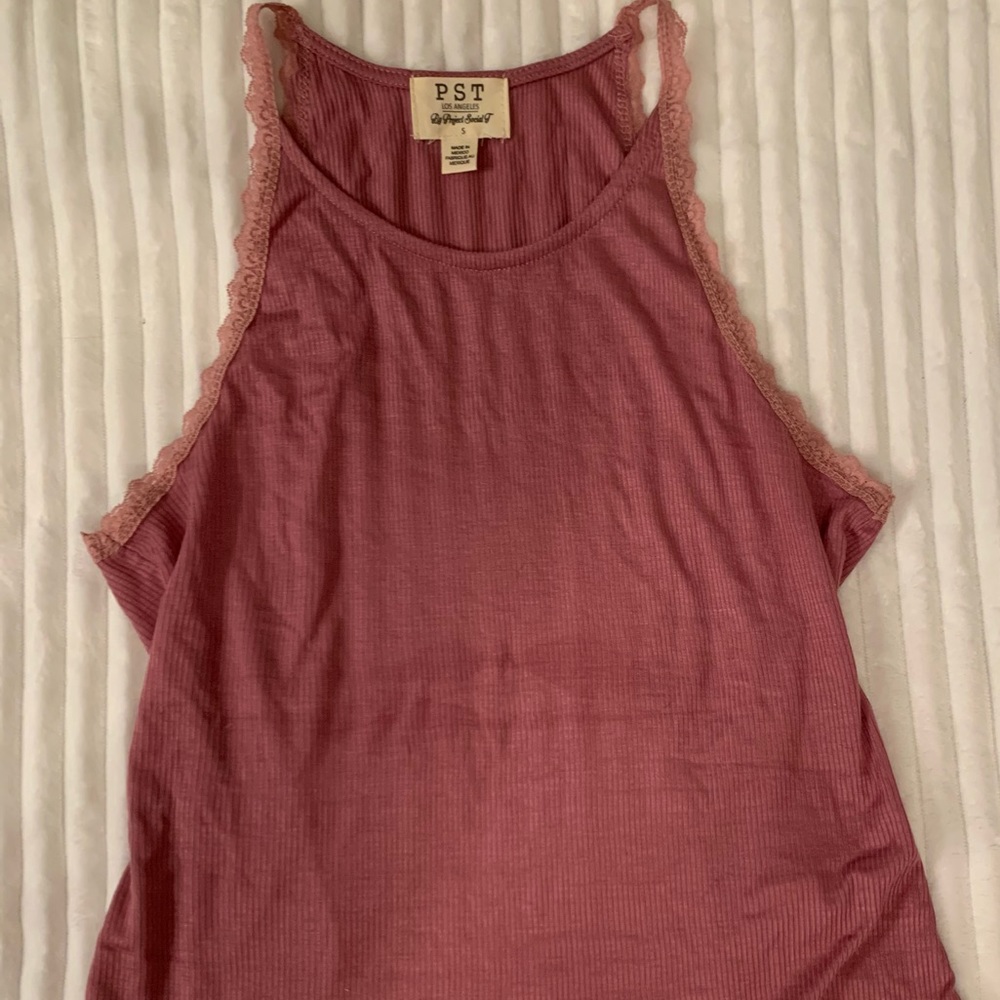 Pink Lace Tank Top